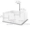 Whelping Box for Dogs with Retractable Light Stand, Waterproof Pad, Rail, Adjustable Height Door, 41" x 39"