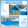 3-Tier Large Toy-Filled Steel Small Animal Cage, Includes Exercise Wheel, Water Bottle, Food Dish, Blue