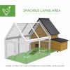 65" Chicken Coop Wooden Chicken House Rabbit Hutch Poultry Cage Hen Pen Backyard with Nesting Box, Ramp, Run, Yellow