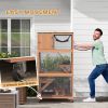 34" L Catio Outdoor Cat Enclosure on Wheels with Hammock Multiple Platforms Resting Condo Ramps, for 1-3 Cats, Orange