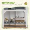 Wooden Tortoise Habitat with Storage Shelf, Tortoise Enclosure with Clear Windows, Openable Top, Lamp Holder, Gray