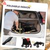 Foldable Pet Stroller with Universal Front Wheels, Shock Absorber, Dog Cat Carriage for Large & Medium Dogs, Red