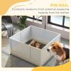 Whelping Box for Dogs with Retractable Light Stand, Waterproof Pad, Rail, Adjustable Height Door, 41" x 39"