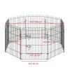30inch 8-Panel Octagon Pet Exercise Playpen Crate Foldable Dog Cage Pen Puppy Kennel, Black