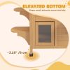 2-Storey Outdoor Cat House, Wooden Catio with Openable Roof, Lounge Space, Fun Entrances, for Feral Cats, Yellow