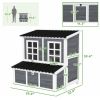 Wooden Chicken Coop with Nesting Box, Pull-Out Tray, Waterproof Roof, 39" Chicken House for 4-6 Chickens, Rabbits