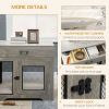 Dog Crate Furniture with Cushion, 2 Doors, Storage, Dog Kennel End Table for Small Medium Dogs, Grey