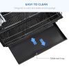 36" Bird Cage, Macaw Play House, Cockatoo, Parrot, Finch Flight Cage, 2 Doors Perch, 4 Feeder Pet Supplies, Black