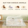 Small Animal Cage Plastic Chinchilla Cage 12 Panels for Bunny Chinchilla Guinea Pig, 18" x 14", White