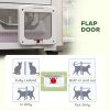 Cat House, Indoor Cat Enclosure on Wheels with Openable Top, 39", White