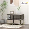 39.5" Furniture Style Dog Crate End Table w/ 3 Doors for Small to Large Dogs, Walnut Finish