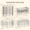 40 Pcs Small Animal Cage Bunny Hutch Portable Metal Wire with Ramps for Kitten Chinchilla, Black
