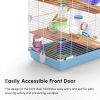 5 Tiers Hamster Cage Portable with Exercise Wheels Play Tube Water Bottle Dishes House Ladder for Gerbils, Green