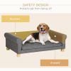 Modern Pet Sofa Cat or Medium Large Dog Bed W/ Removable Seat Cushion, Dark Grey