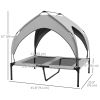 Raised Dog Bed Cooling Dog Cot w/ Canopy Washable Breathable Mesh, for Medium and Large Dogs, Light Grey