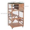 34" L Catio Outdoor Cat Enclosure on Wheels with Hammock Multiple Platforms Resting Condo Ramps, for 1-3 Cats, Orange