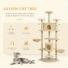 79" Scratching Kitten Tree Condo Kitten Scratch Activity Center Toys Beige