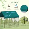 87" Small Animal Cage with Roof, Indoor/Outdoor Use, for Chicken, Rabbits, Chinchillas, Green