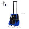 2-IN-1 Pet Luggage Box Backpack Carrier Cats Dogs w/ Handle, Rolling Wheel Blue