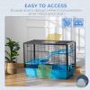 3-tier Hamster Cage, Guinea Pig Cage with Accessories Food Dish Water Bottle, Ramps, 31.5"x19"x 23", Light Blue