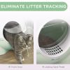 Enclosed Cat Litter Box, Large Kitty Litter Box with Lid, Scoop, Leaking Sand Pedal, Top Handle, Light Green