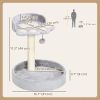 17" Small Cat Tree, Cat Tower with Sisal Scratching Post, Dangling Ball, Bed, Kitten Activity Centre, Light Grey
