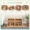 Rat Cage, Hamster Cage Wooden with Suspension Bridge, Ladders, Openable Top, Hut, Platform, for Gerbils Mice