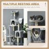 Tall Cat Tree for Indoor Cats, 70" Multi-Level Cat Tower with Hammock, Cat Bed, Cat Condo with Sisal Scratching Posts, Bluish Grey