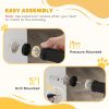 30"- 34" Easy Install Pet Gate w/ Door & Double Locking System, Extra Wide Dog Gate for Stairs, Hallways, Black