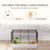 Rabbit Guinea Pig Cage, Bunny Cage Pet Pen with Sliding-Out Trays, Bottom Wood Board, Doors, 24" x 15" x 16"