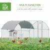 Galvanized Large Metal Chicken Coop Cage Walk-in Enclosure Poultry Hen Run House Playpen Rabbit Hutch with Cover for Outdoor Backyard 9.2' x 12.5' x 6