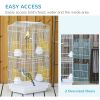 36" Bird Cage, Macaw Play House, Cockatoo, Parrot, Finch Flight Cage, 2 Doors, Perch 4 Feeder Pet Supplies, White