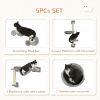 5PCs Cat Wall Shelves with Hammock, Scratching Posts, Perches, Ladder, for Indoor Cats, Light Grey