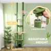 89"-100" Floor to Ceiling Cat Tree Cat Tower for Large Cats w/ Scratching Posts, Grooming Brush Post, Cat Condo, Green