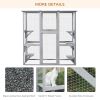 Large Outdoor Catio Enclosure, Weatherproof Cat House with Asphalt Roof, Wooden Cat Patio Cage with 6 Balanced Platforms, 71" x 39" x 71", Grey