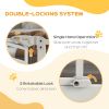 Auto-Close Pet Gate, Stair Gate with Cat Door, Double Locking for Doorways Hallways Stairs, Fits 29"-39.4" Wide, White