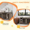 71" Modern Dog Kennel Furniture with Removable Divider, Storage for 2 Small Dogs or 1 Large Dog, Walnut