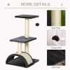 28" Cat Tree with Scratching Post, Pad, Toy Ball for Indoor Cats, Grey