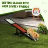 Wood Pet Seesaw, Dog Agility Training Equipment for Obedience Training, Weather Resistant, Black