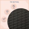 Elevated Rattan Dog House Outdoor with Canopy, Wicker Dog Bed with Water-Resistant Cushion, for Small and Medium Dogs Cream White