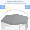 6.9' x 6.1' x 4.9' Dog Kennel Outdoor for Medium and Large-Sized Dogs with Waterproof UV Resistant Roof, Silver