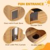 2-Storey Outdoor Cat House, Wooden Catio with Openable Roof, Lounge Space, Fun Entrances, for Feral Cats, Yellow