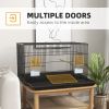 Birdcage for Canaries, Lovebirds Finches, Budgie Cage with Removable Tray, Bottom Mesh Panel, Wooden Perches, Swing, Ramp, Food Containers