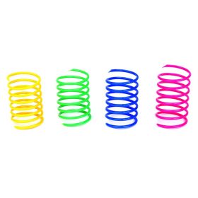 Cat Spring Toys, 4 Pack Cat Spiral Springs for Indoor Cats, Colorful & Durable Plastic Spring Coils Attract Cats to Swat, Bite