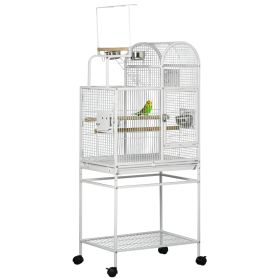 PawHut 64 Inch Bird Cage for Medium Small Parrots Cockatiel Cages Budgies Lovebirds Parrotlets with Rolling Stand