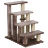 PawHut 4 Levels Cat Steps with Scratching Posts for High Bed, Sofa, Brown