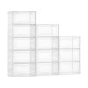 Shoe Storage Boxes 12Pack Stackable Shoe Boxes US Size 13 Transparent White