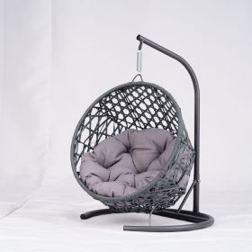 Cat Swing Bed with Stand & Cushion, Cat Egg Chair with Rattan Wicker Appearance, Indoor Hanging Swinging Cat Bed for Cats, Small Dogs