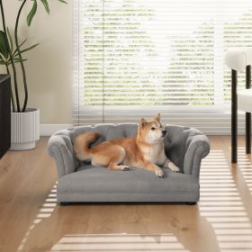 Kiki 36.5" Chesterfield Dog Sofa Bed, Medium, Uptown Gray Stain Resistant High Performance Polyester