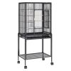 VEVOR 54 inch Standing Large Bird Cage, Carbon Steel Flight Bird Cage for Parakeets, Cockatiels, Parrots, Macaw with Rolling Stand and Tray